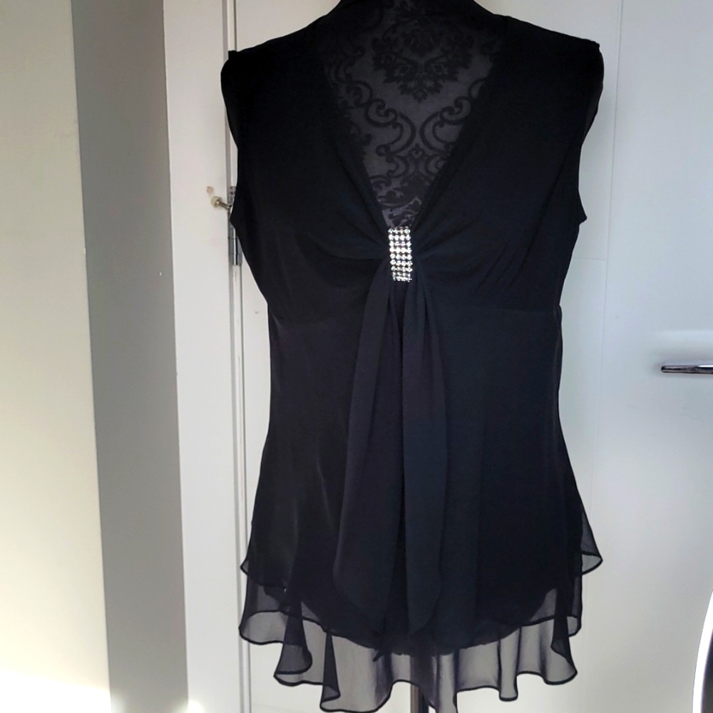Black Chiffon Petite Blouse